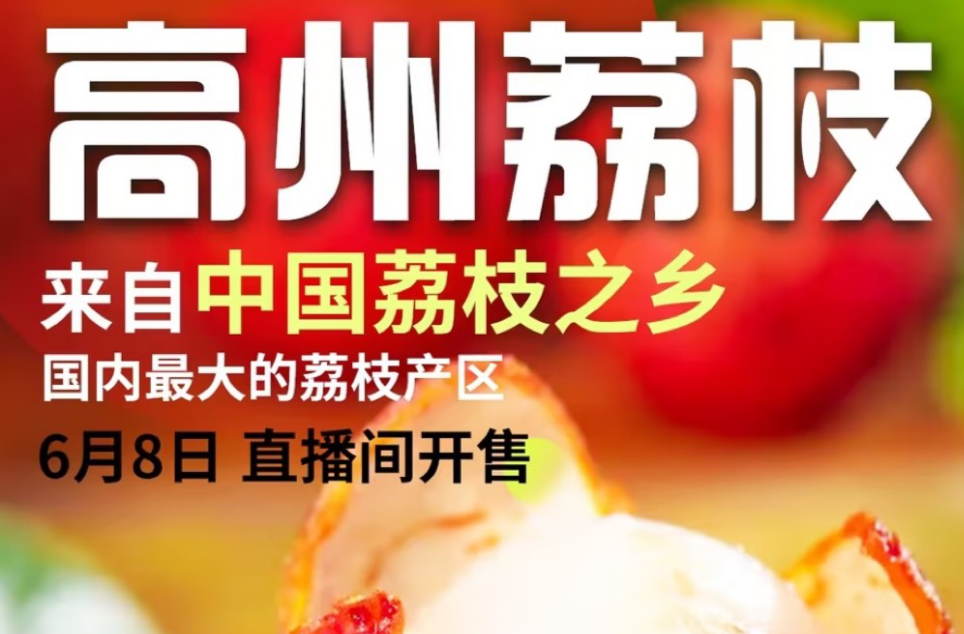6月8日上午9:00，荔枝产地直播高州专场，开卖啦！