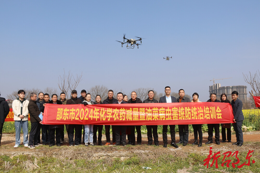邵东市召开2024年化学农药减量暨油菜病虫害统防统治现场观摩培训会