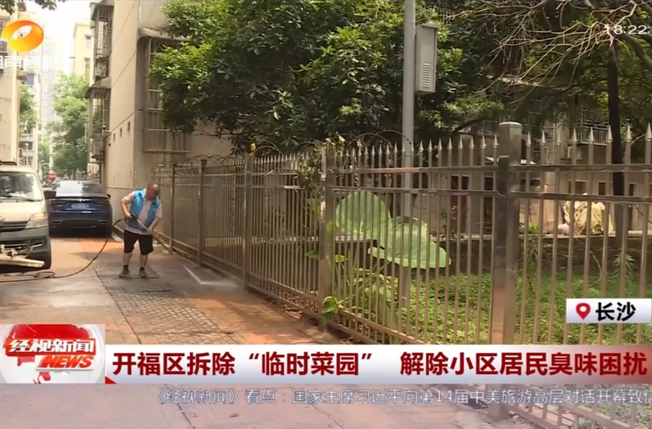 开福区拆除“临时菜园”解除小区居民臭味困扰