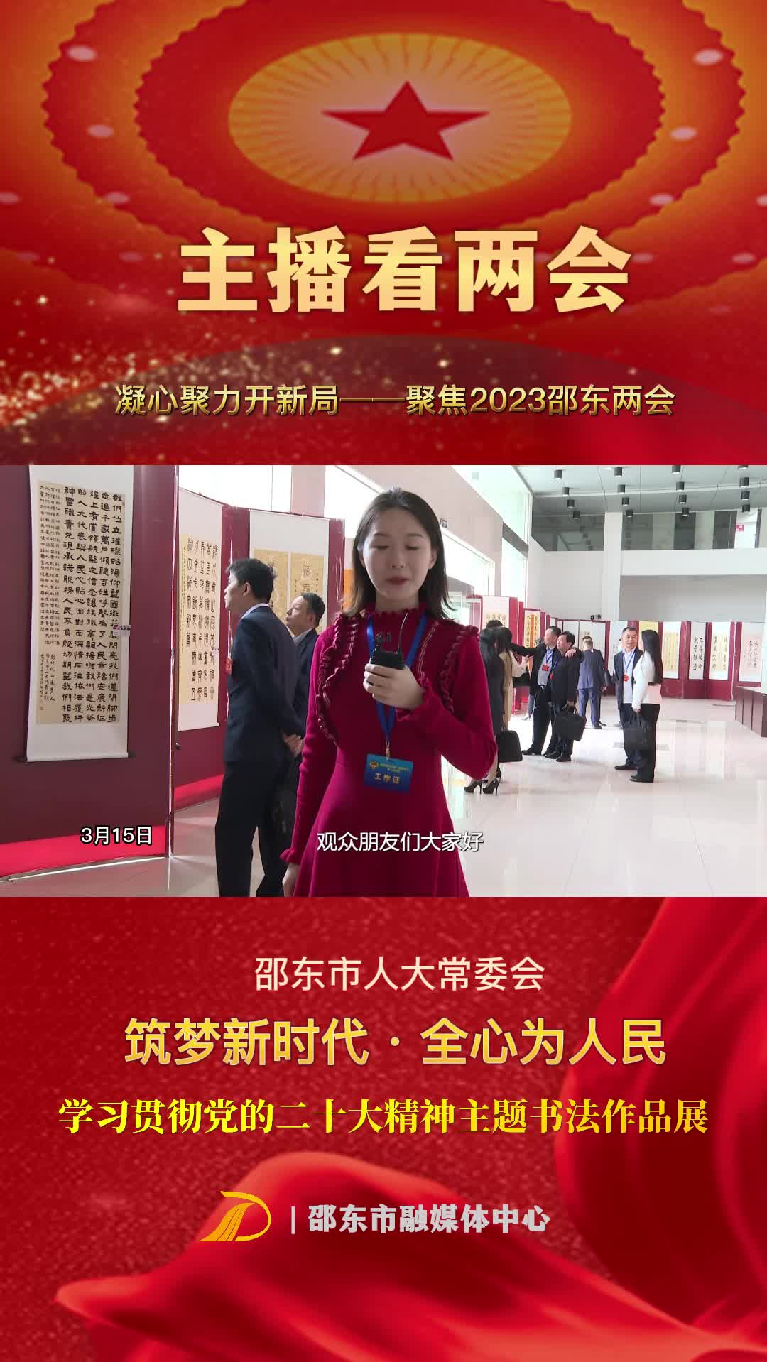 主播看两会 | 邵东市人大常委会举办“逐梦新时代，全心为人民”书法作品展